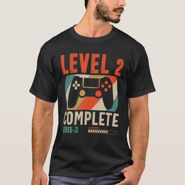 Nivå 2 fullständig nivå 3-inläsning 2:a födelsedag t shirt (Framsida)