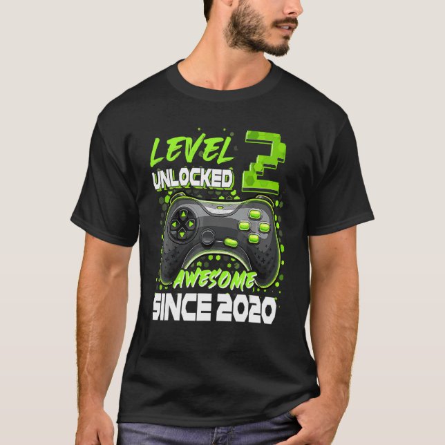 Nivå 2 olåst Fantastisk sedan 2020 andra födelseda T Shirt (Framsida)