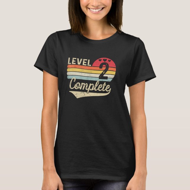 Nivå 2 Slutförd 2-års bröllopsdag 2 år M T Shirt (Framsida)