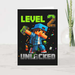 Nivå 2 Upplåst Rolig Födelsedags Pojke Pixel Spela Kort