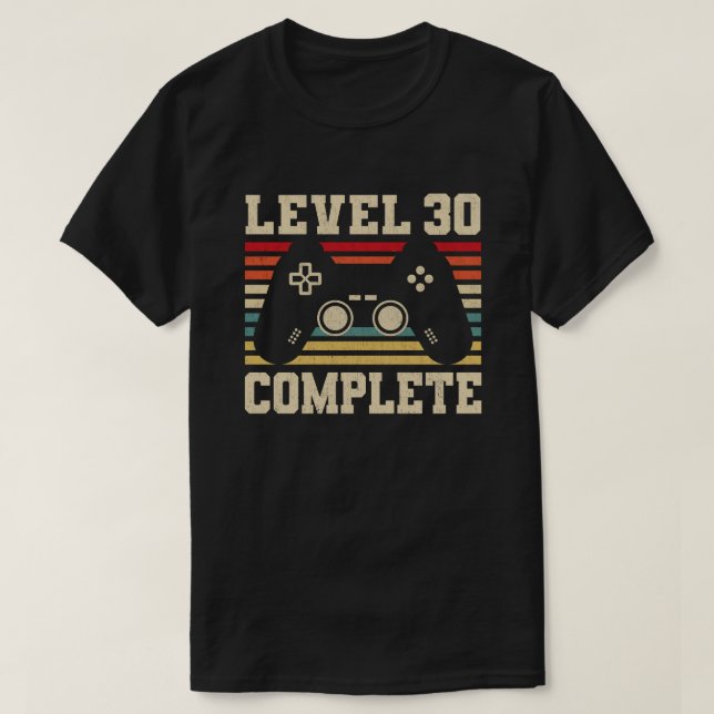 Nivå 30 Fullständig 30års födelsedag-videospelare T Shirt (Design framsida)