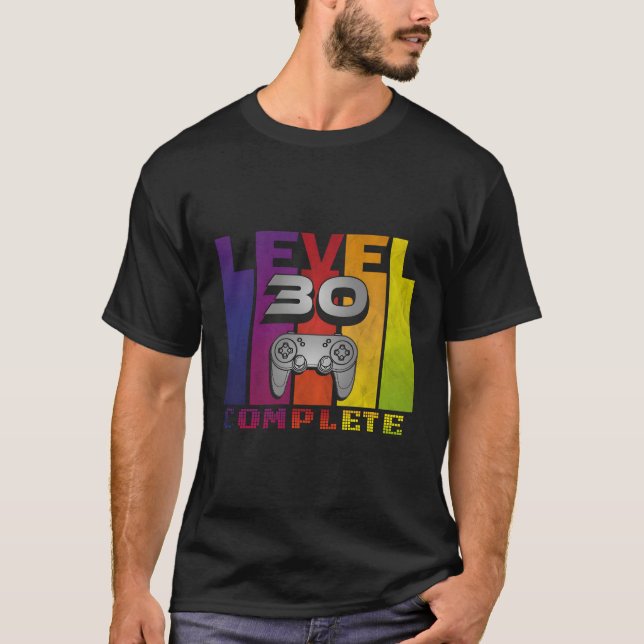 Nivå 30 Fullständiga spel för spelaren Nerd Geek V T Shirt (Framsida)