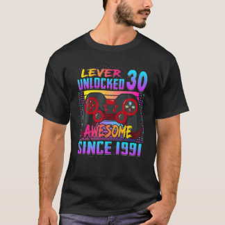 Nivå 30 olåst Fantastisk sedan 1991 30års födelsed T Shirt