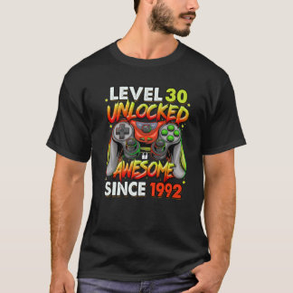 Nivå 30 olåst Fantastisk sedan 1992 30års födelsed T Shirt