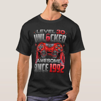 Nivå 30 olåst Fantastisk sedan 1992 30års födelsed T Shirt