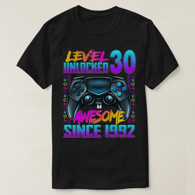 Nivå 30 olåst Fantastisk sedan 1992 30års födelsed T Shirt (Design framsida)