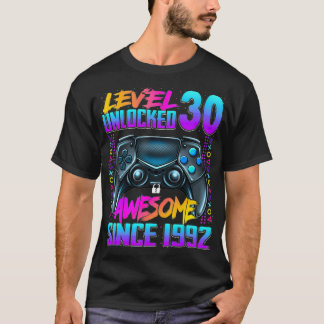 Nivå 30 olåst Fantastisk sedan 1992 30års födelsed T Shirt
