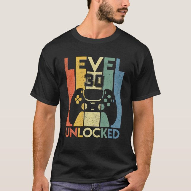 Nivå 30 Olåst födelsedag 30 år gammal Min 30:e T Shirt (Framsida)
