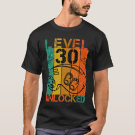 NIVÅ 30 OLÅST FUNNY GAMER GEEK 30ÅRS FÖDELSEDAG T SHIRT