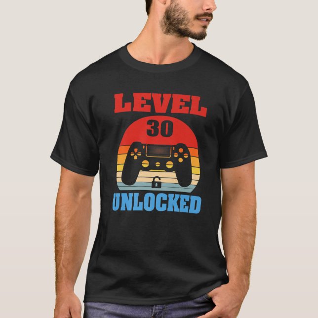 Nivå 30 Olåst skrynklat bildspel 30:e bir T Shirt (Framsida)
