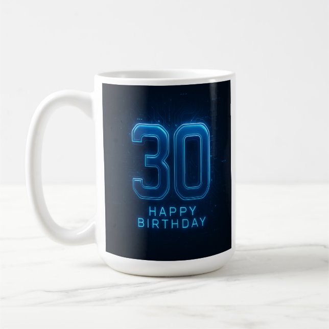 Nivå 30 olåst: Techno Birthday Mugg (Vänster)