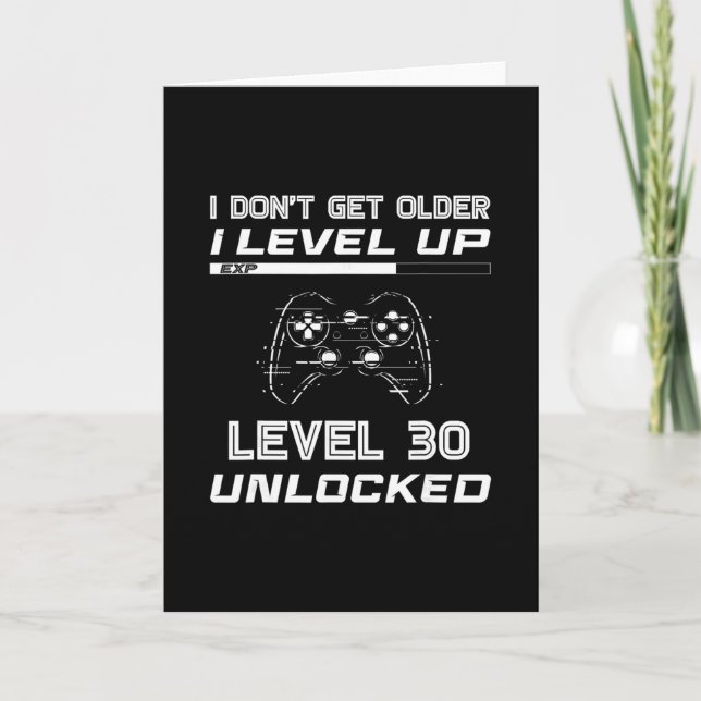 Nivå 30 Upplåst Gamer 30-årsdekor  Kort (Framsida)