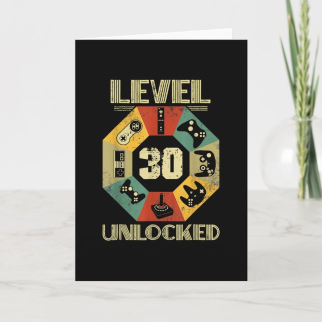 Nivå 30 Upplåst Videospelare 30-årsdag  Kort (Framsida)