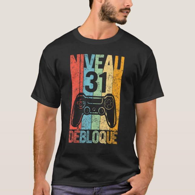 Nivå 31 Humor 31e Anniversaire 1990 31 Ans Joueu T Shirt (Framsida)