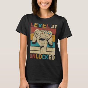 Nivå 31 Olåst 31a födelsedag 31 år gammal gamer T Shirt