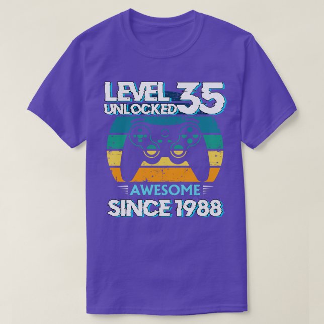 Nivå 35 Olåst Fantastisk 1988-35ens födelsedagsspe T Shirt (Design framsida)