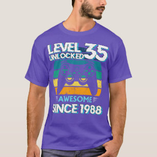 Nivå 35 Olåst Fantastisk 1988-35ens födelsedagsspe T Shirt