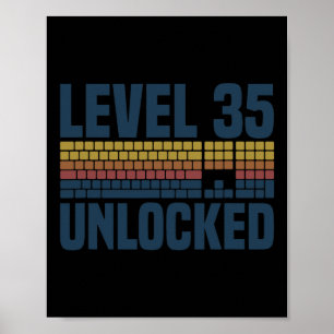 Nivå 35 Upplåst 35-årsdag 35 år gammal video Poster