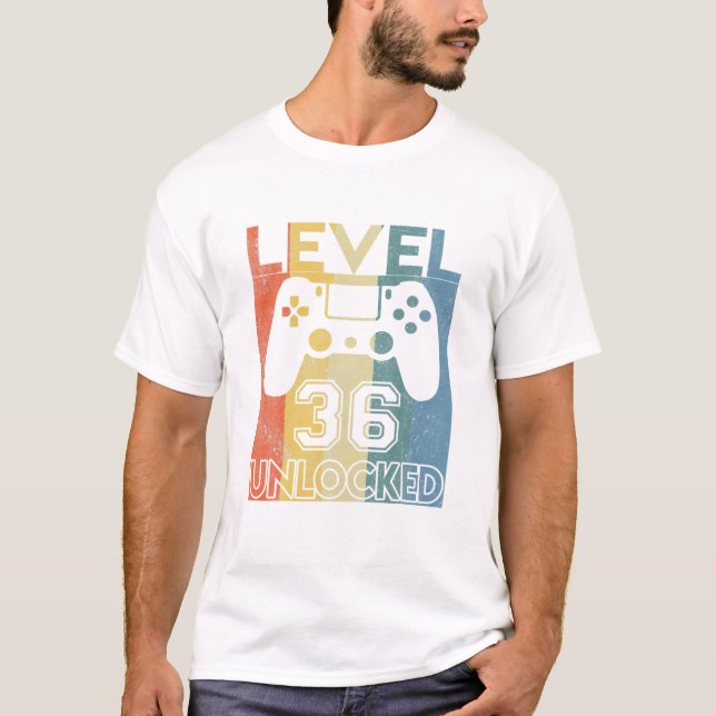 Nivå 36 födelsedag 36 år gammal t shirt (Framsida)