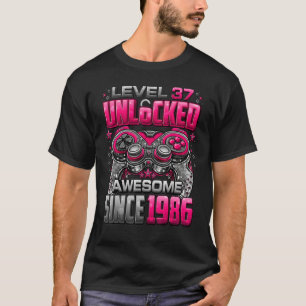 Nivå 37 olåst Fantastisk sedan 1986 37:e födelseda T Shirt