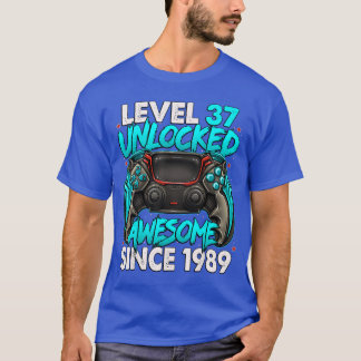 Nivå 37 Upplåst Fantastisk Sedan 1989 37-årsdag T Shirt