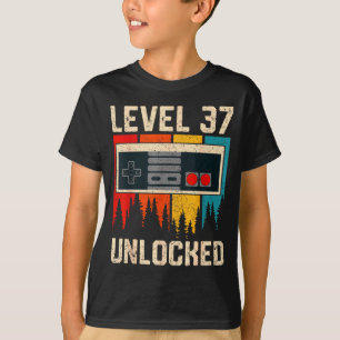 Nivå 37 Upplåst TV-spelskontroll Födelsedagspresen T Shirt
