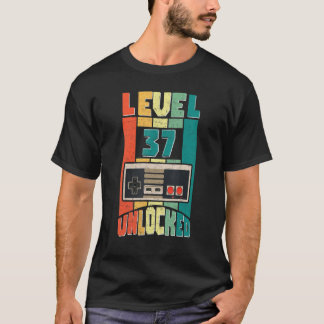 Nivå 37 Upplåst Videospelare 37-årsdag T Shirt