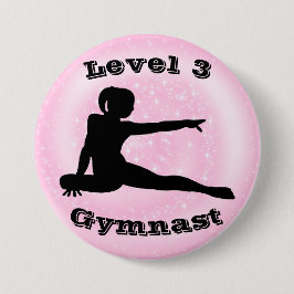 Nivå 3 Gymnast - Girls Gymnastics Button Knapp