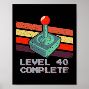 Nivå 40 Fullständiga 40:e födelsedagsvideospel 1 Poster