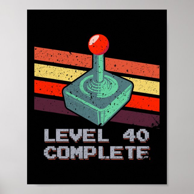 Nivå 40 Fullständiga 40:e födelsedagsvideospel 1 Poster (Framsidan)