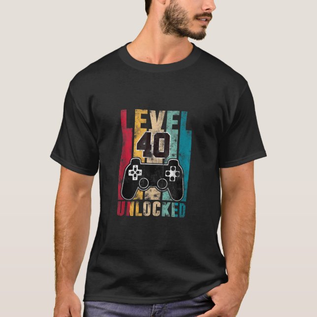 Nivå 40 Olåst, 40-årig GPS-spelerspelare för dygns T Shirt (Framsida)
