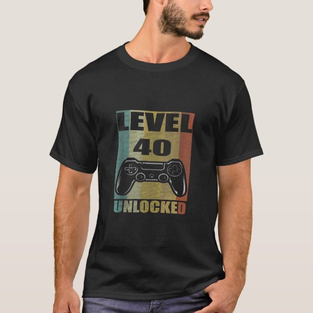 Nivå 40 olåst Fantastisk sedan 1984 40 födelsedag  T Shirt (Framsida)