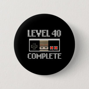 Nivå 40 Olåst Shirt Video Gamer 40:e födelsedagen Knapp