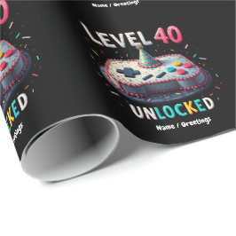 Nivå 40 Olåst spel Stil 40:e födelsedagen Presentpapper