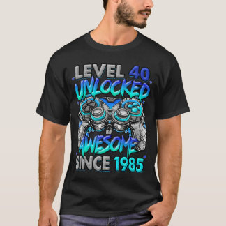 Nivå 40 Upplåst Awesome Sedan 1985 40-årsdag T Shirt