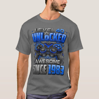 Nivå 40 Upplåst Fantastisk Sedan 1983 40-årsdag T Shirt