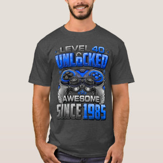 Nivå 40 Upplåst Fantastisk Sedan 1985 40-årsdag T Shirt