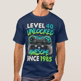 Nivå 40 Upplåst Fantastisk Sedan 1985 40-årsdag T Shirt