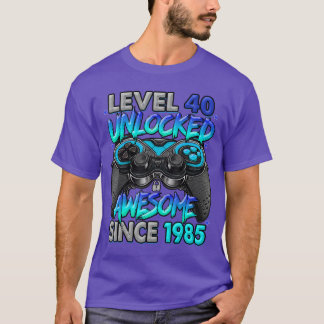 Nivå 40 Upplåst Fantastisk Sedan 1985 40-årsdag T Shirt