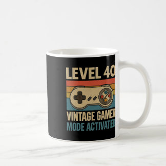 Nivå 40 Vintage Gamer-läge aktiverat Retro Kaffemugg