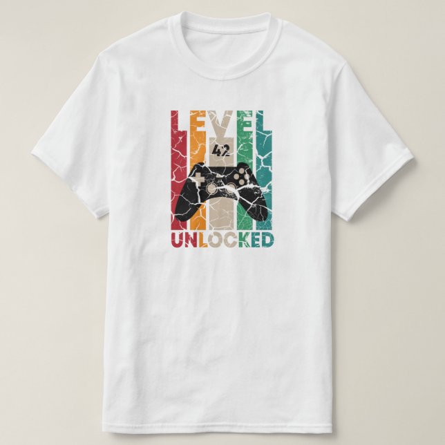 Nivå 42 olåst,42 födelsedagspresent t shirt (Design framsida)