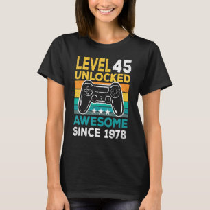 Nivå 45 Olåst Fantastisk sedan 1978 Videospels-Bi T Shirt