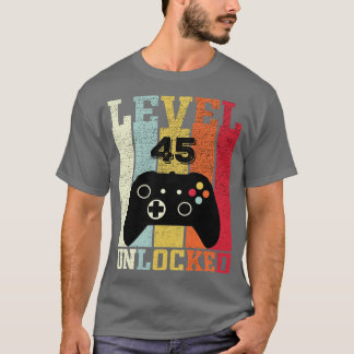 Nivå 45 olåst, oflexibel 45:e födelsedagsgåva t shirt
