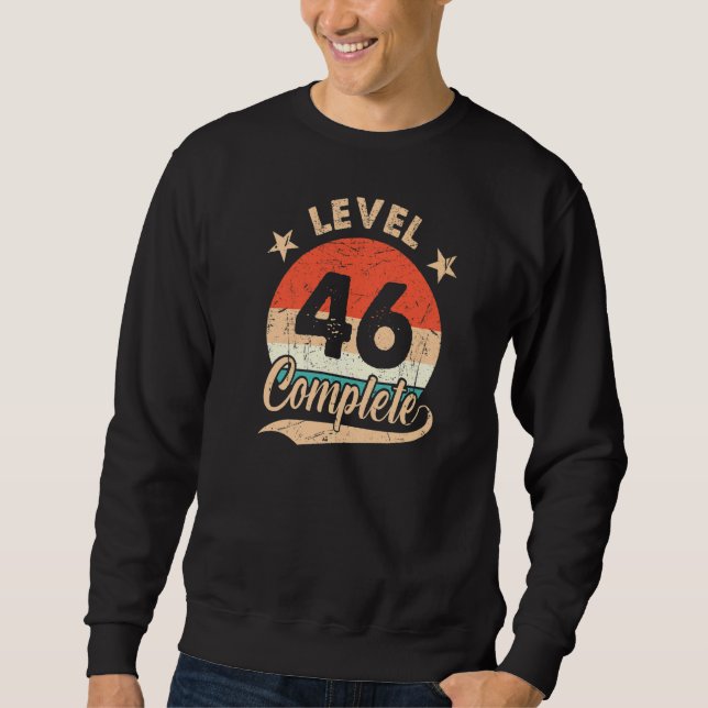 Nivå 46 Fullständig retro 46 Bröllop-årsdag för Lång Ärmad Tröja (Framsida)
