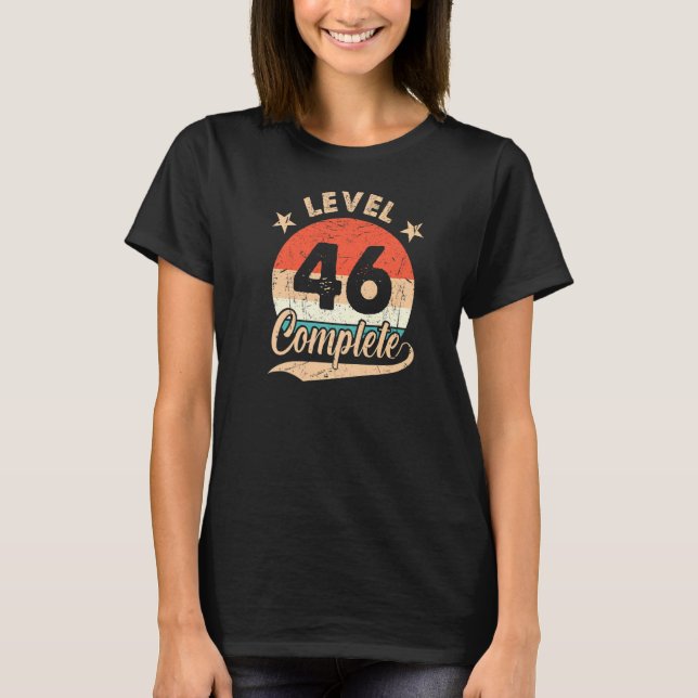 Nivå 46 Fullständig retro 46 Bröllop-årsdag för T Shirt (Framsida)