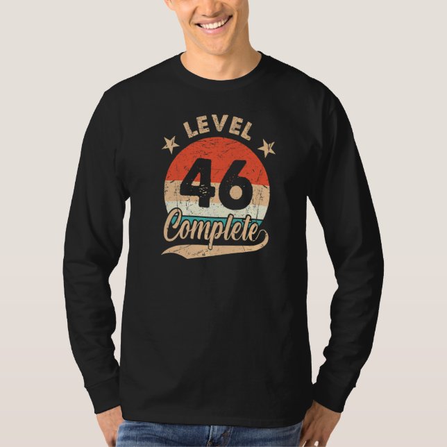 Nivå 46 Fullständig retro 46 Bröllop-årsdag för T Shirt (Framsida)