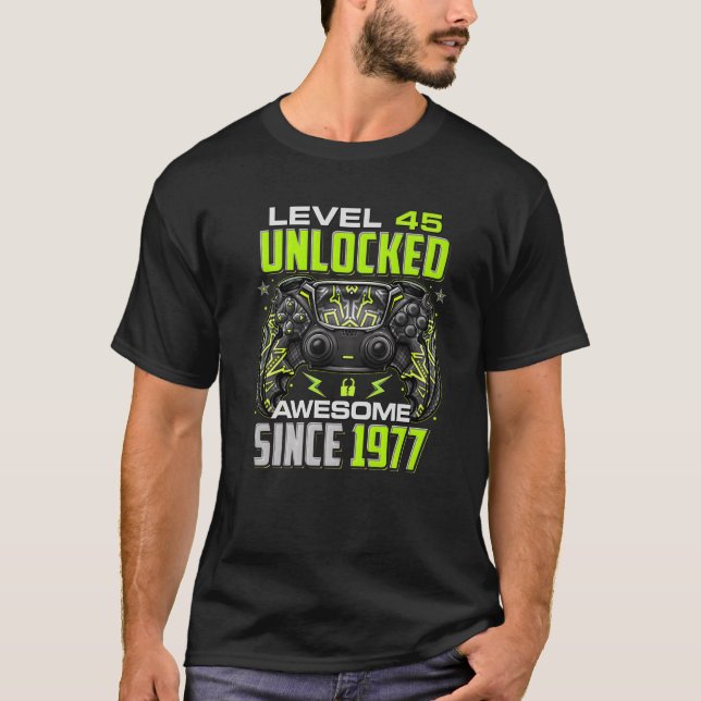 Nivå 46 olåst Fantastisk sedan 1976 46:e födelseda T Shirt (Framsida)