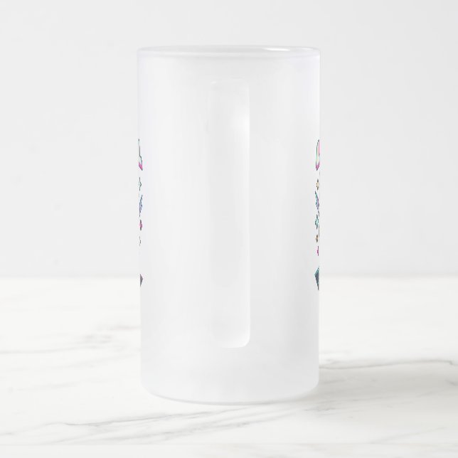 Nivå 47 Neon Arkad Tvåsidig Frostat Ölglas (Handtag)