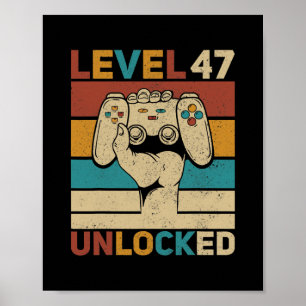 Nivå 47 Olåst 47:e födelsedagen 47 år gammal Poster