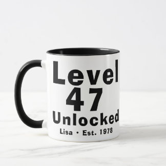 Nivå 47 Upplåst Personlig 47-årsdag Mugg
